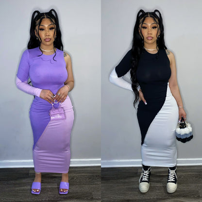 Colorblock bodycon dress