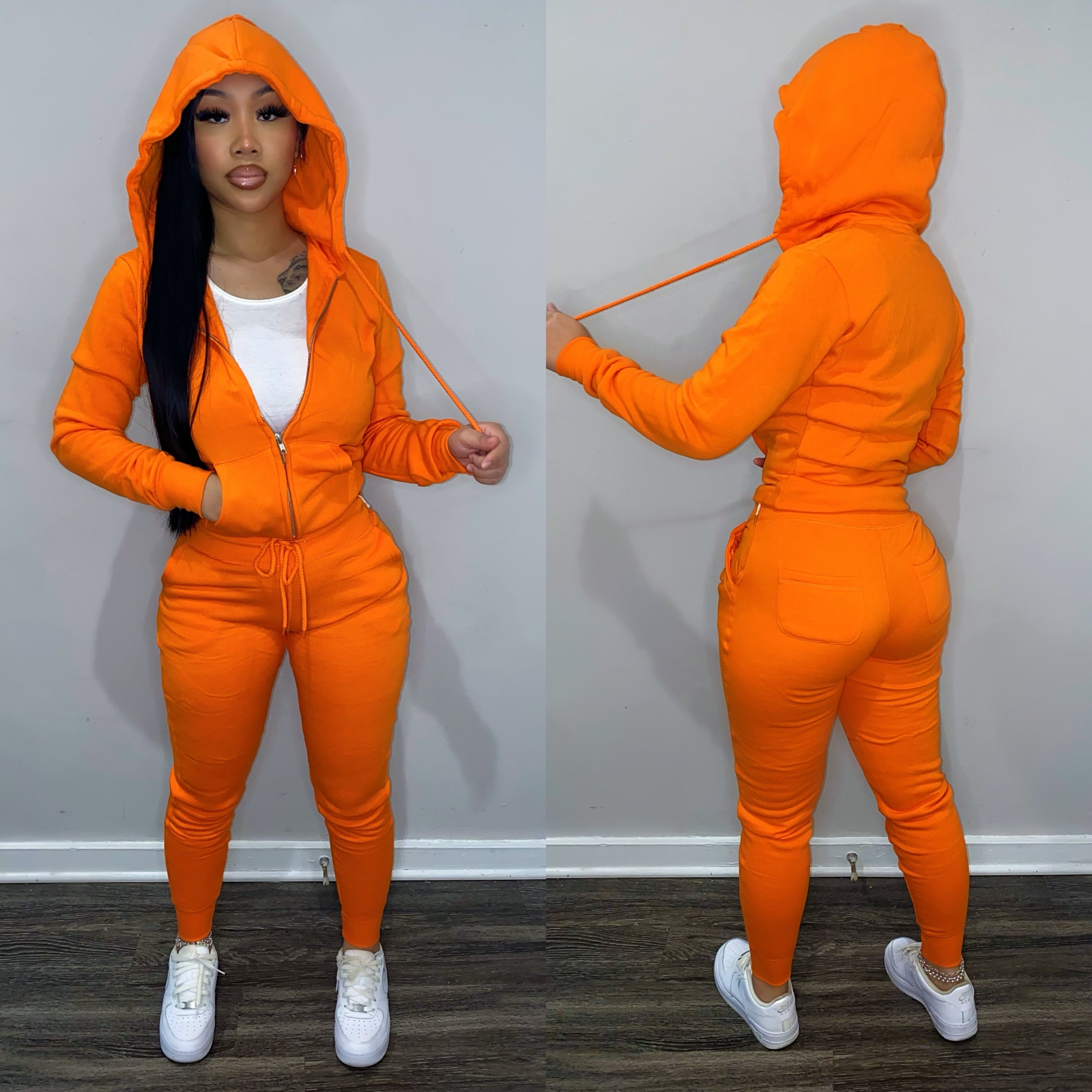 The Chill Zip Up Set ORANGE